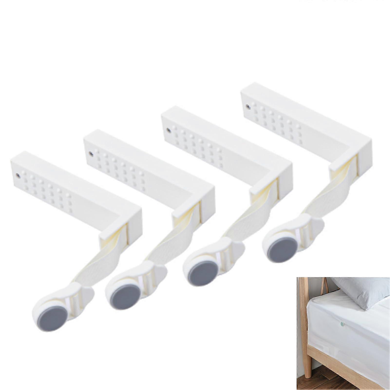 Bed Sheet Straps Adjustable Clips to Keep Sheets in Place, Corner Holders Fit Any Mattress, Gray