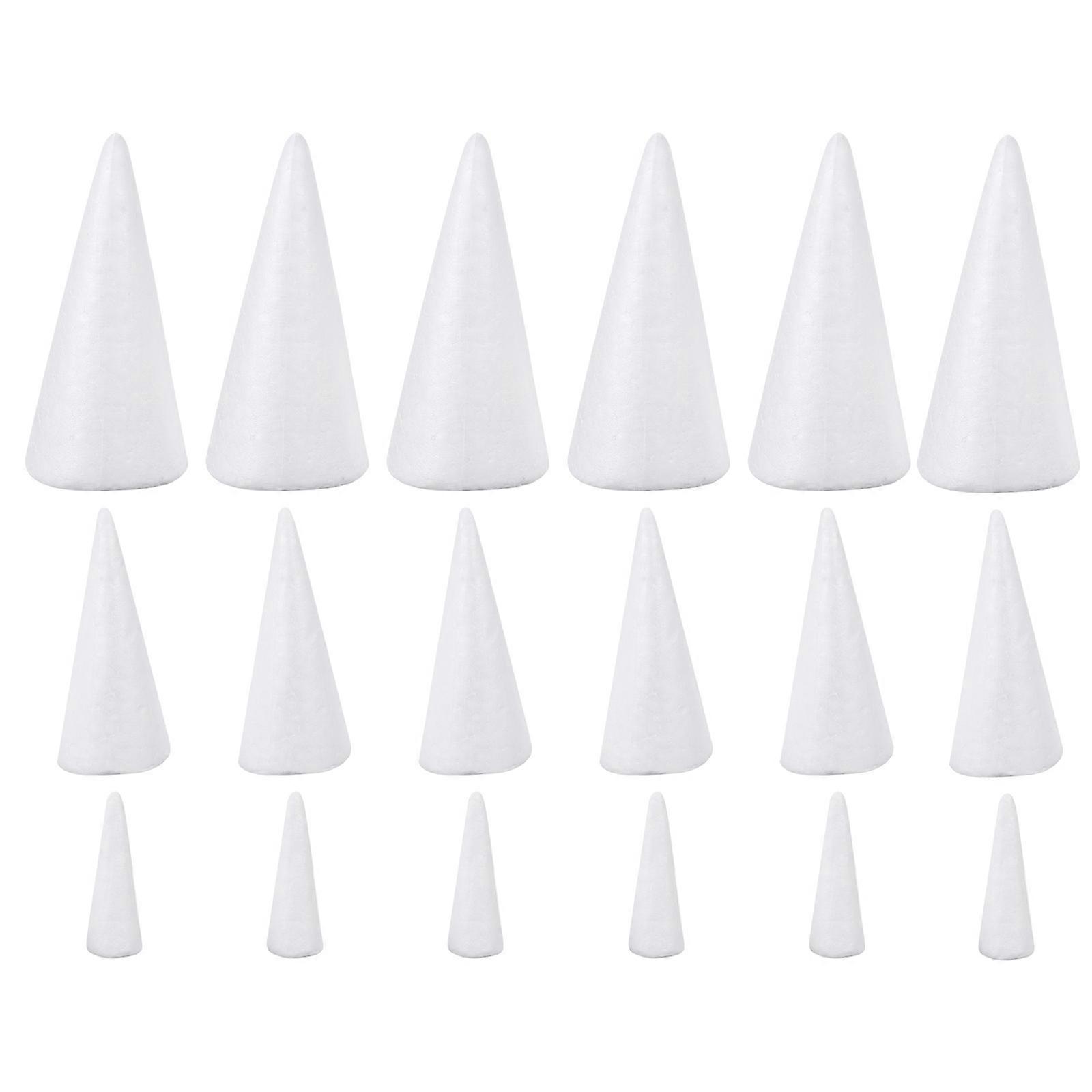 Mixed Size Polystyrene Cones Diy Tree Cone Craft Accessories Parents 24Pcs