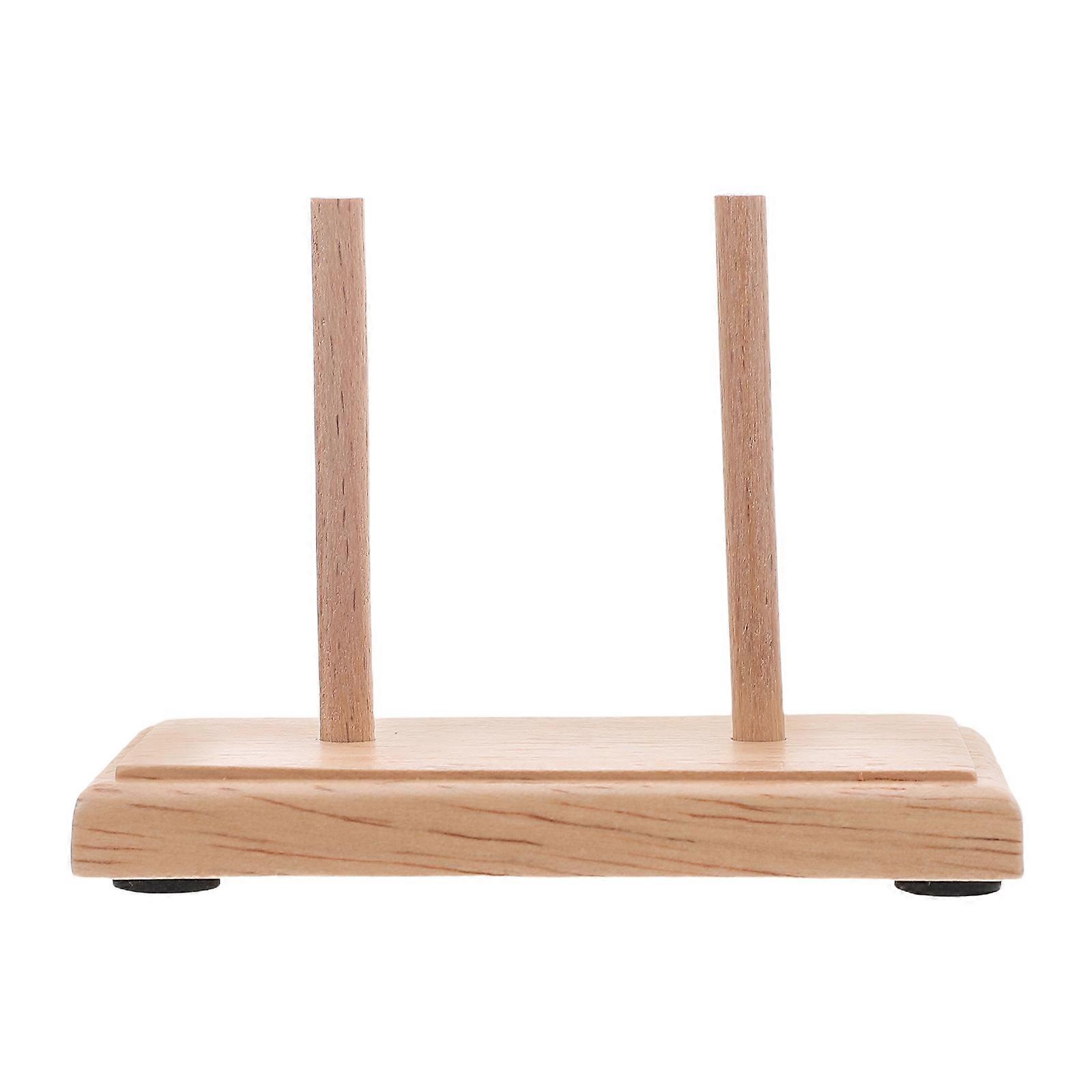 French Embroidery Frame Mini Wooden Spool Holder Rack for 2 Thread Bobbins