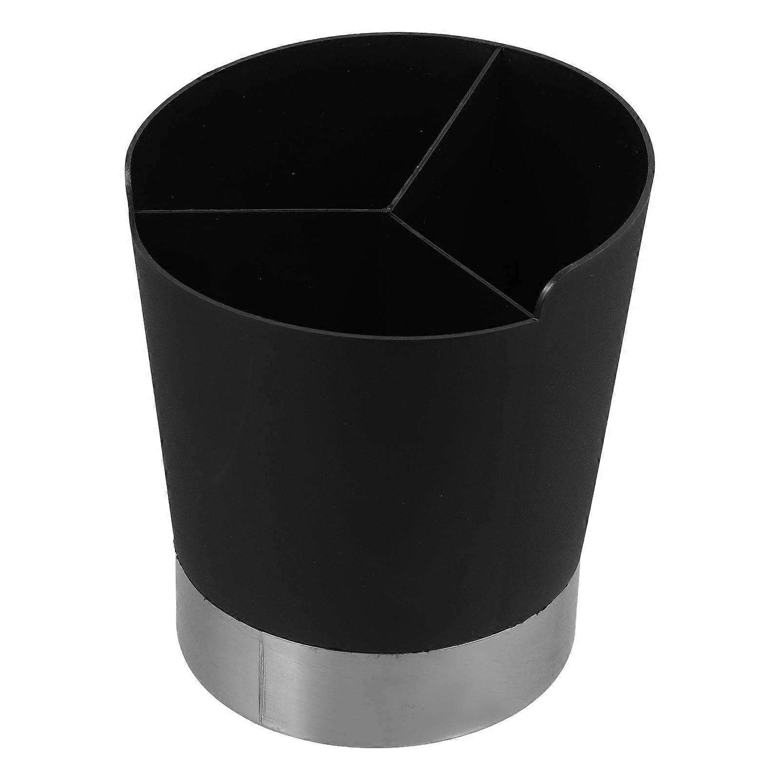 Multi-Function Straw Dispenser Utensil Holder for Home Use Black