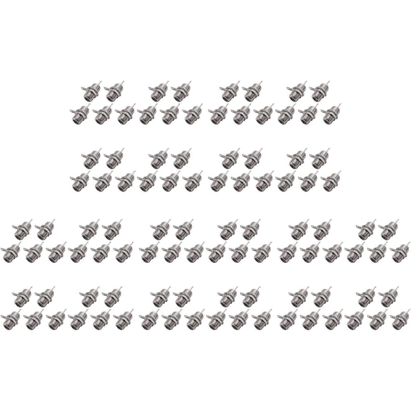 100 Pcs F Type Panel Mounted Socket Female Jack Solder Connector Adapter