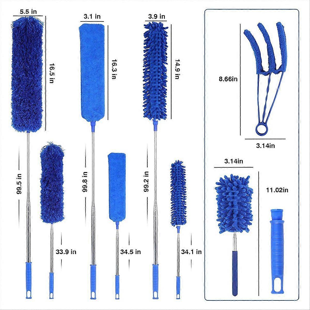 10 PCS Microfiber Cobweb Duster with Extension Pole , Washable Dusters for Ceiling Fan Bendable Fea