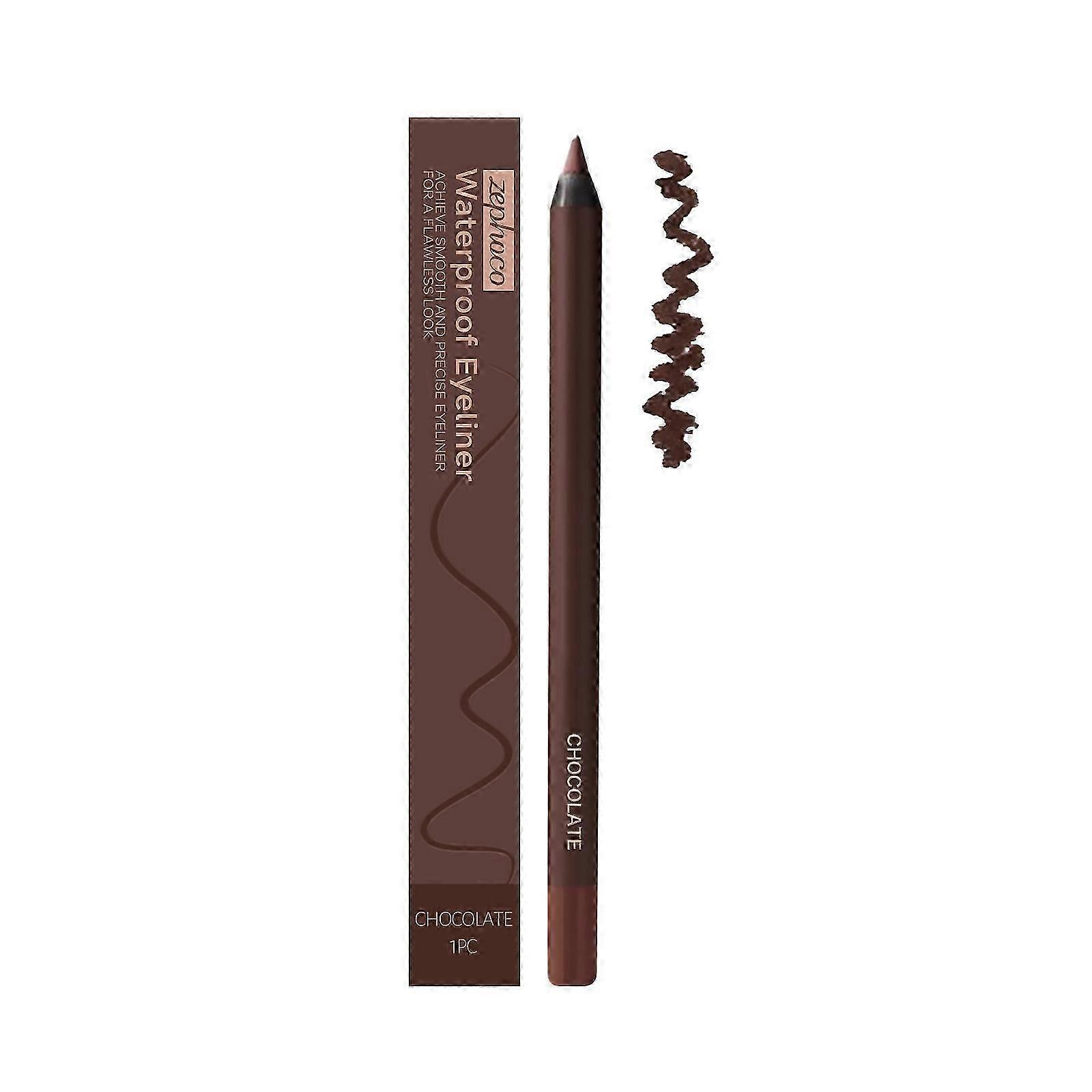 Zephoco Chocolate-Colored Waterproof Eyeliner Pen Creates A Natural Eye Makeup With A Delicate Inner Eyeliner