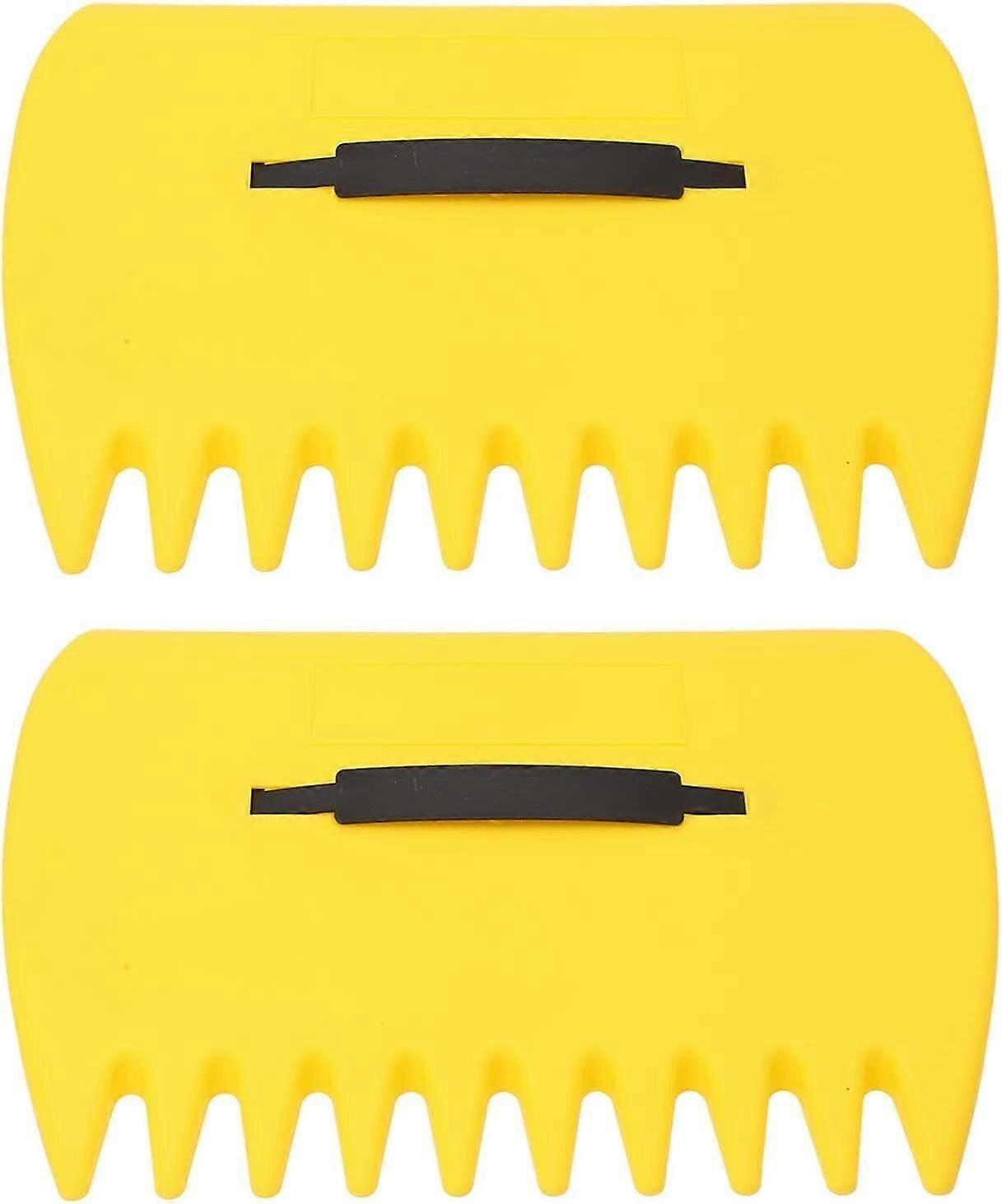 Large Plastic Leaf Rake Scoops with Ergonomic Handles, WideTooth Design, Set of 2 for Yard Cleanup
