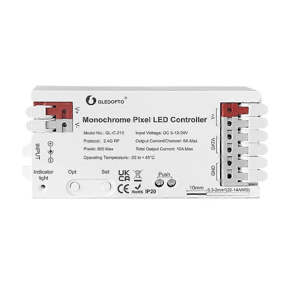 Monochrome Pixel LED Controller Brightness Light Strip Remote Controller with 7 Dynamic Effects