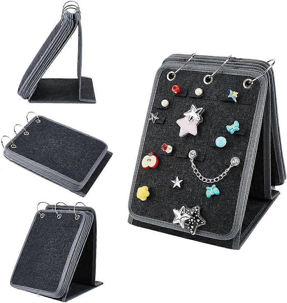 1PC Enamel Pin Display Holder 3-Ring Binder Brooch Pin Display Stand Black Pin Display Holder Collection Storage Organizer Stand Portable Pin Display 