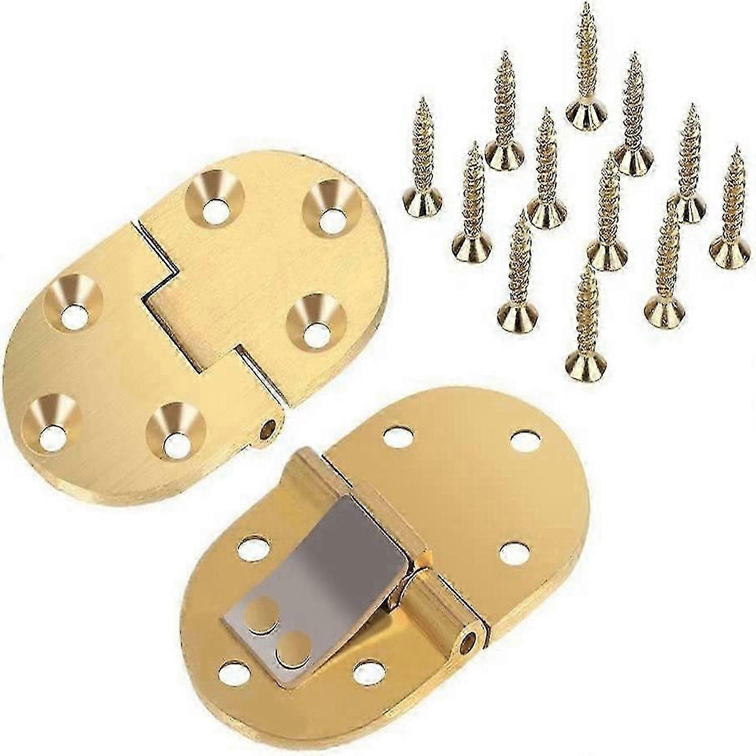 2 pieces Solid Brass Butler Tray Hinge with Screws Satin Finish