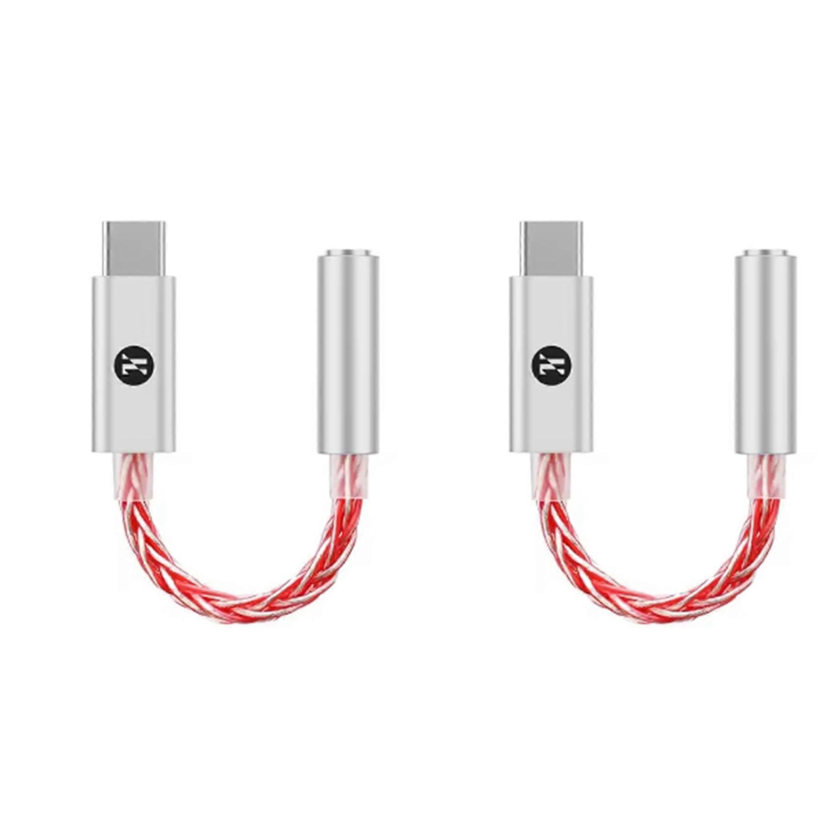 2X JCALLY JM6 Pro Type-C to 3.5mm CX31993 Digital Audio Portable Decoding Amp Hifi DAC Mobile Headset USB JM11 Red