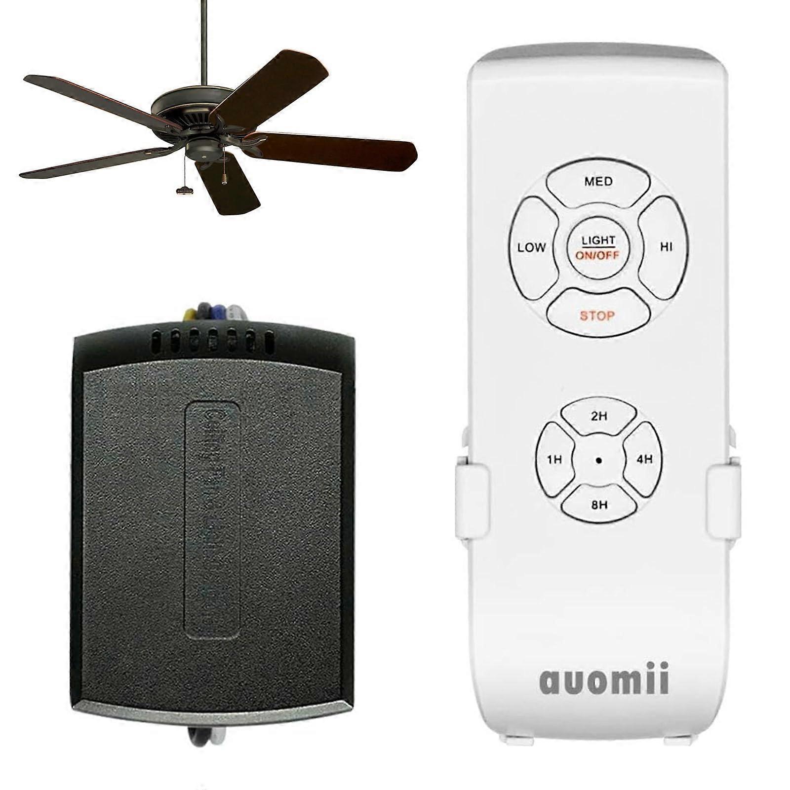 Universal Ceiling Fan Remote Control Kit with Light and Speed, Compact Receiver Compatible with Hunter and Harbor Breeze