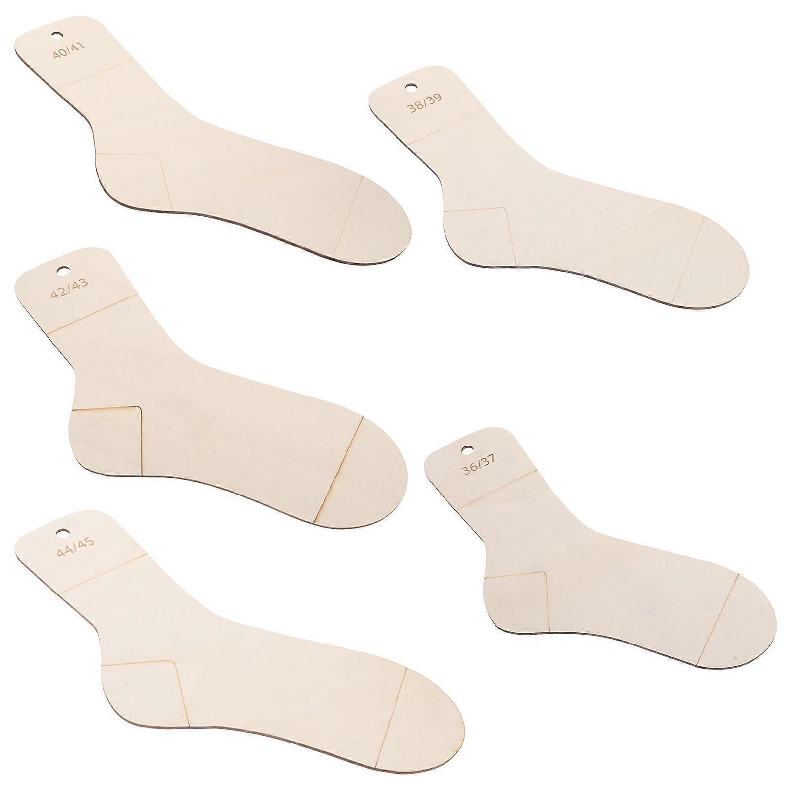 Wood Sock Blockers for Knitting for Sock Reshaping 5Pcs Set
