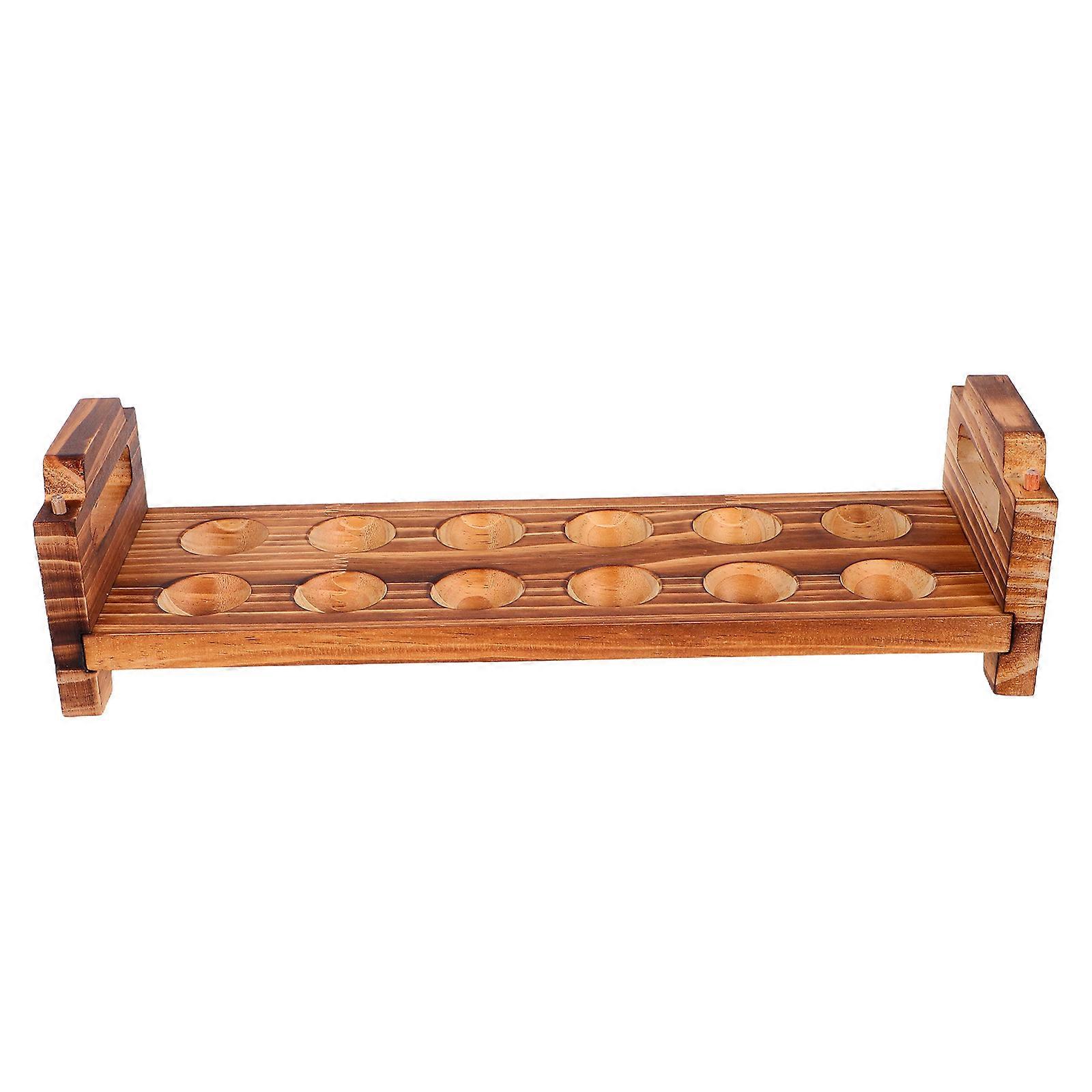Solid Wood Egg Organizer for Storage 1Set Stackable 12-Slot Egg Rack