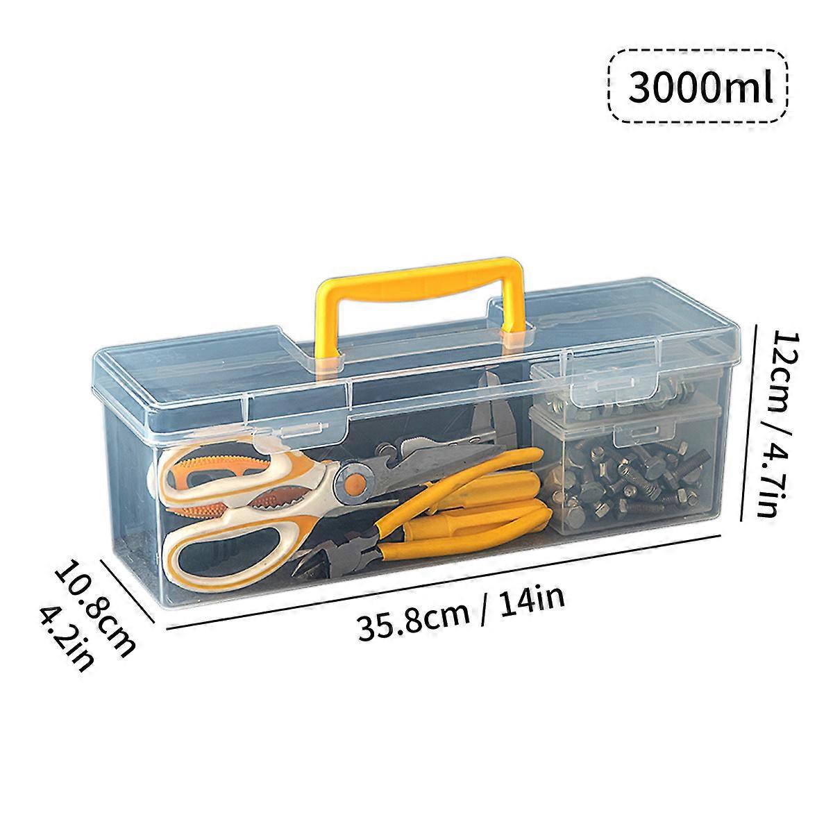 WORTHBUY Multifunctional Hardware Tool Box Plastic Tool Storage Box Portable Tool Organizer with Handle Large Capacity Tool Case