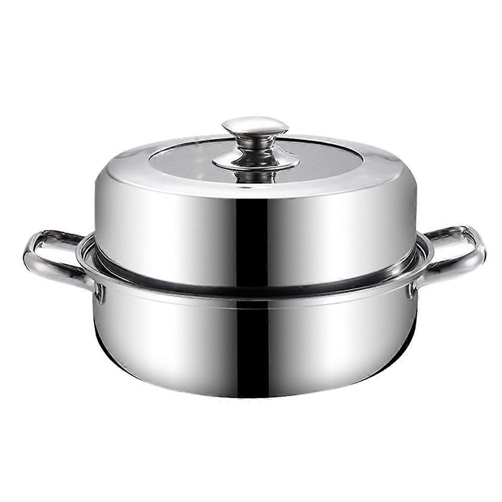 1Pc Multi-function Steamer Stainless Steel Stockpot Practical Steaming Pot