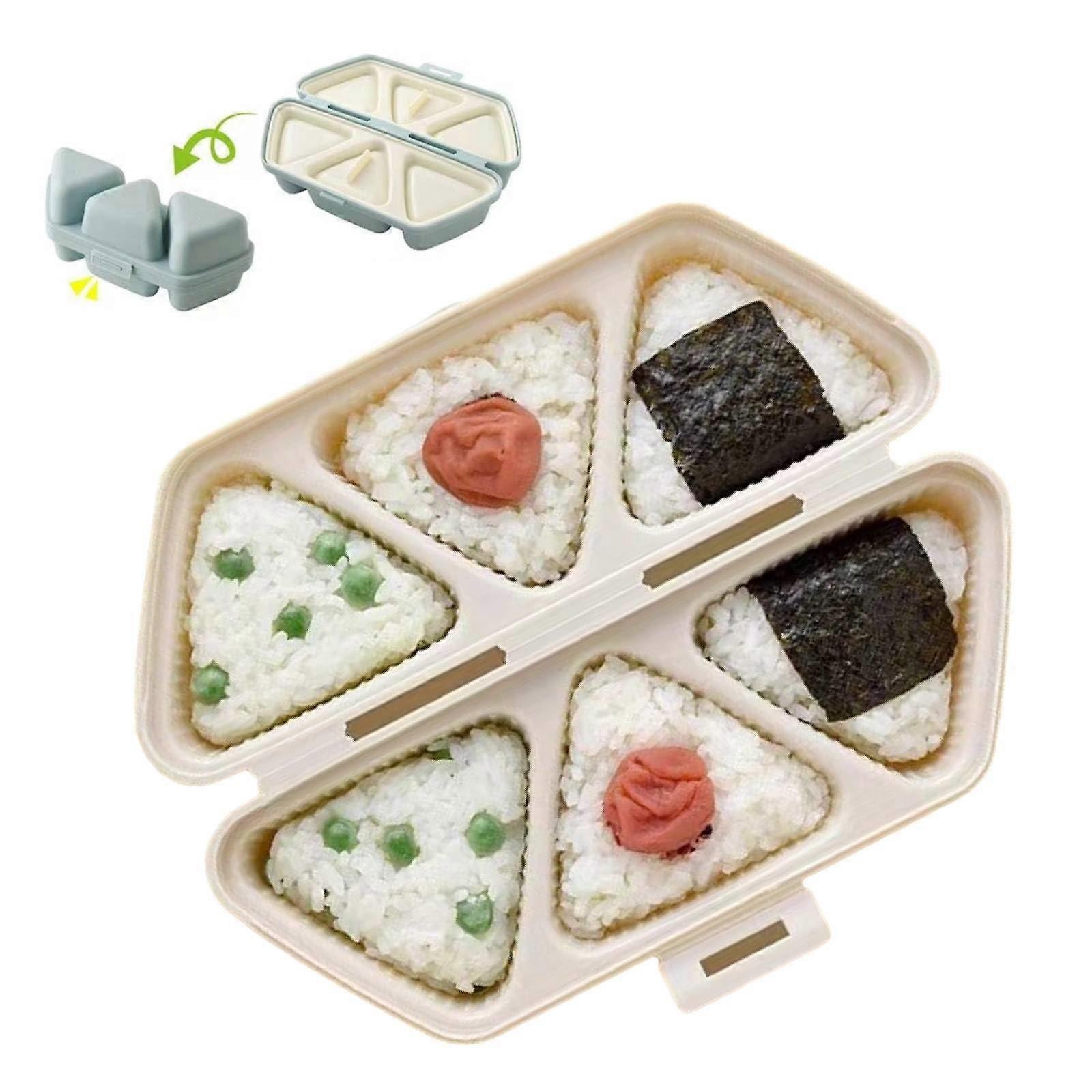 6 in 1 Triangle Rice Ball Maker Set with Sushi Mold, LeakResistant, Easy Clean, Microwave Safe