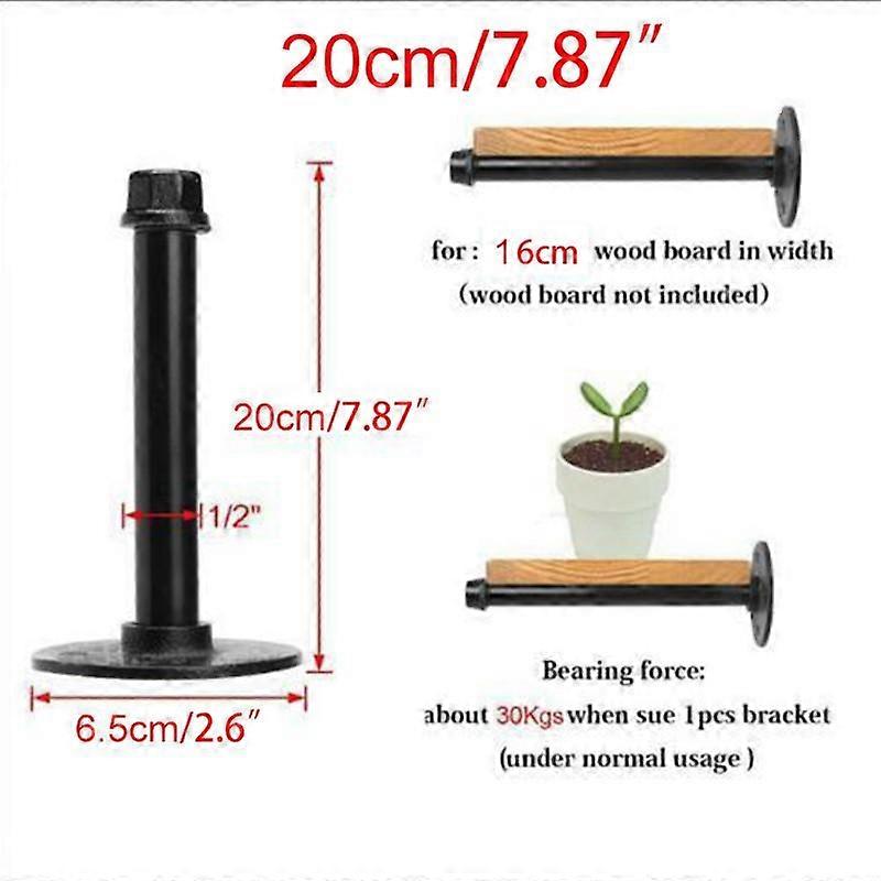 Industrial Pipe Shelf Bracket Rustic Retro Office Display Wall mounted