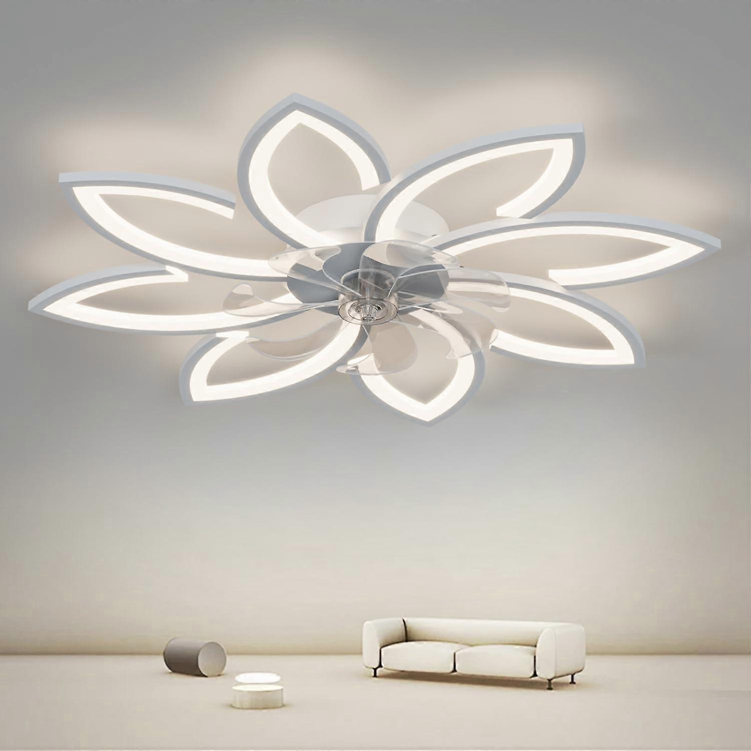 35.4In Modern Ceiling Fan with Lights, Remote and App Control, Adjustable Color Temp, 6 Speeds