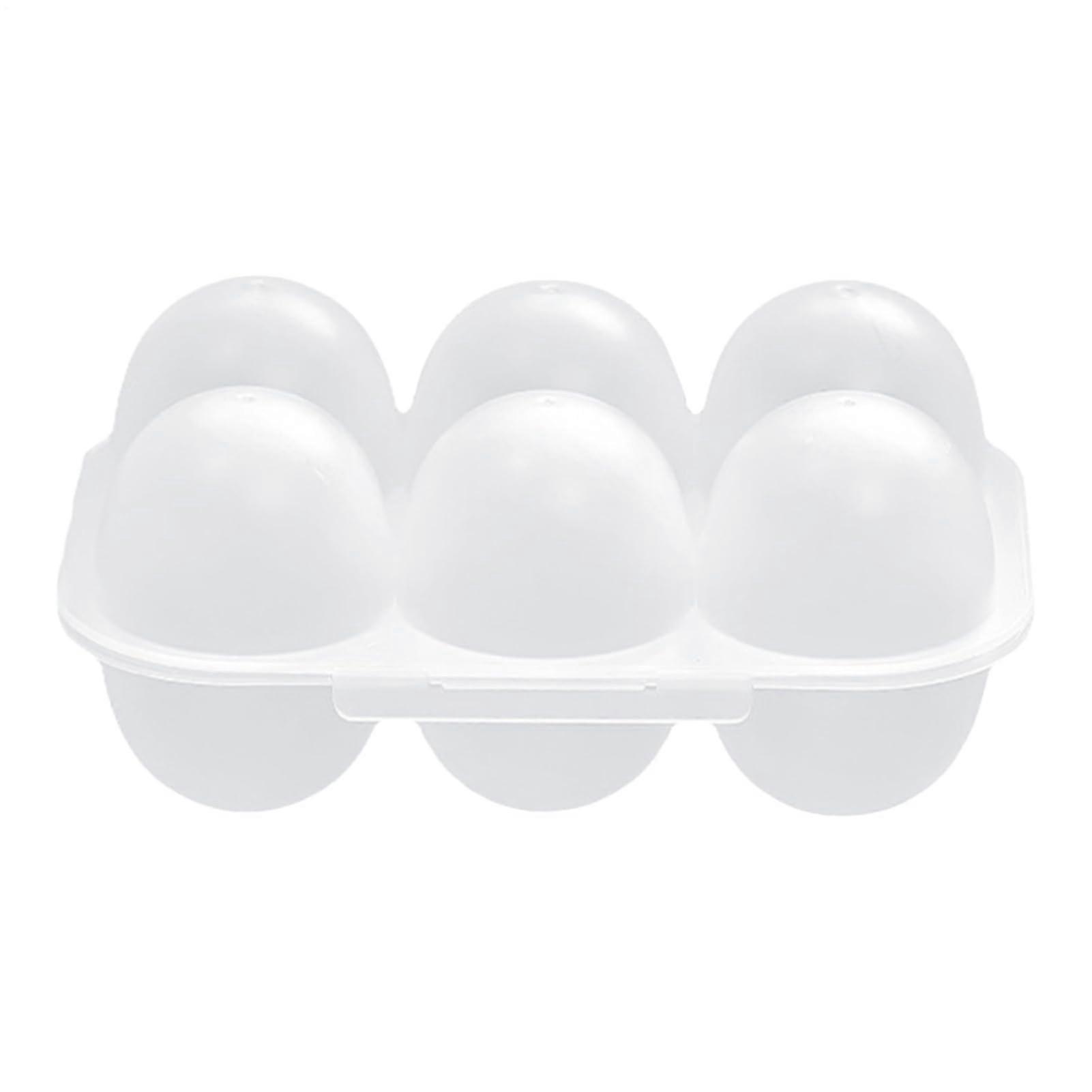 Egg Storage Container with Secure Locking Lid, Compact 6Grid Transparent Egg Holder for Travel and Fridge