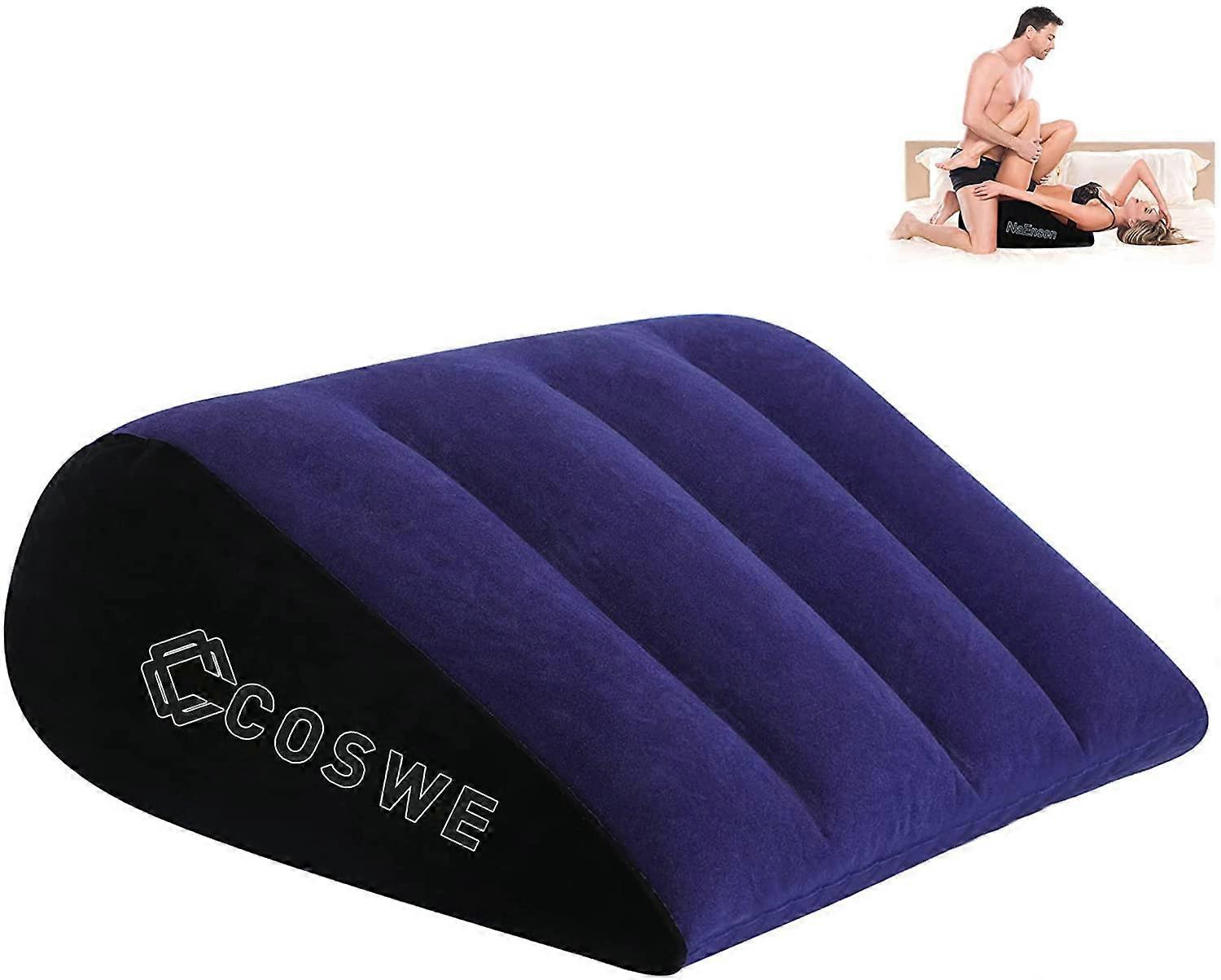 Inflatable Wedge Pillow for Travel and Versatile Body Support with Quick Mouth Inflation