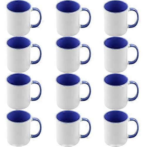 12pcs 11oz Sublimation Coffee Mugs, TwoTone Medium Blue, AAA Quality ReadytoPrint Blanks