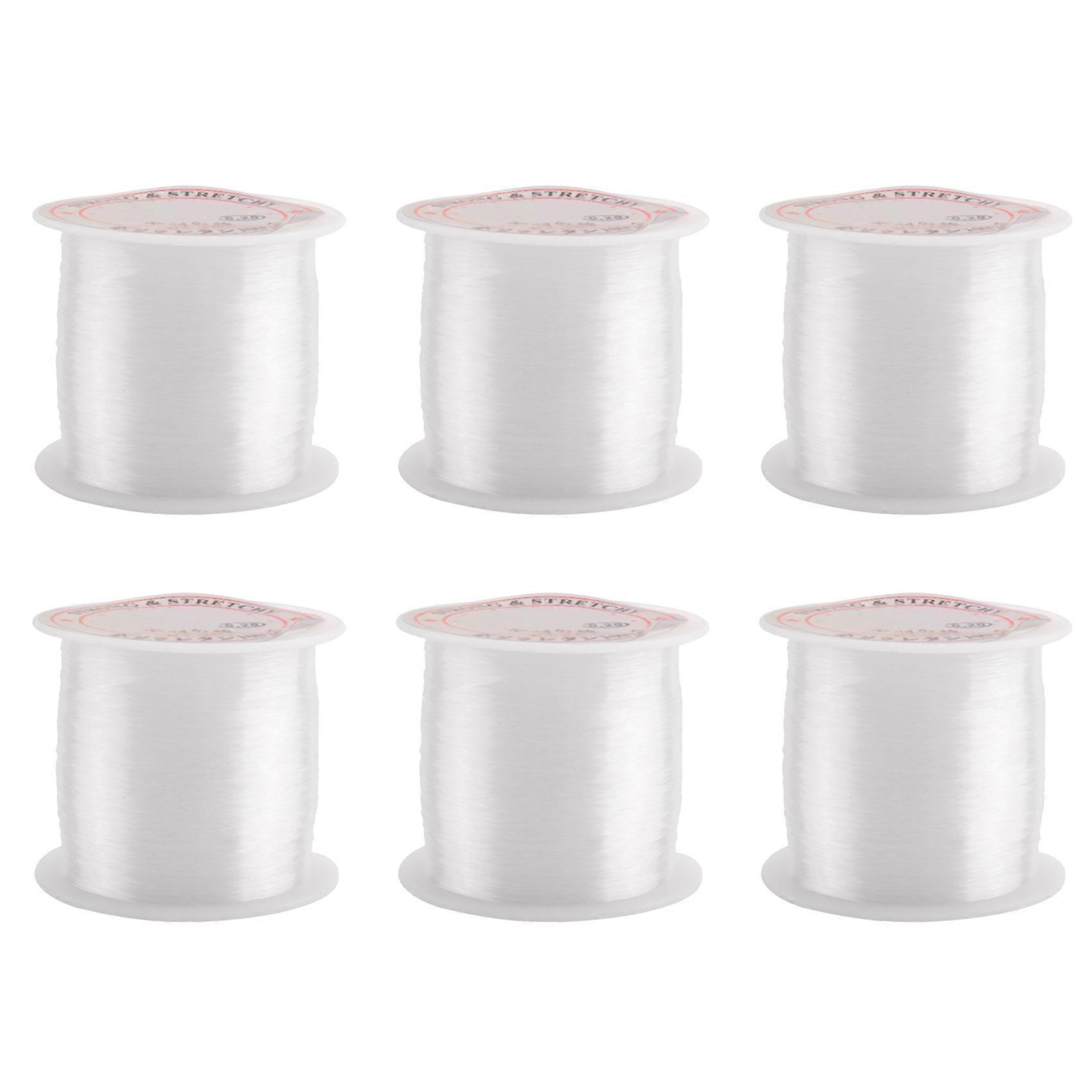 6pcs 0.2mm Diameter Clear Nylon Fish Fishing Line Spool Beading String