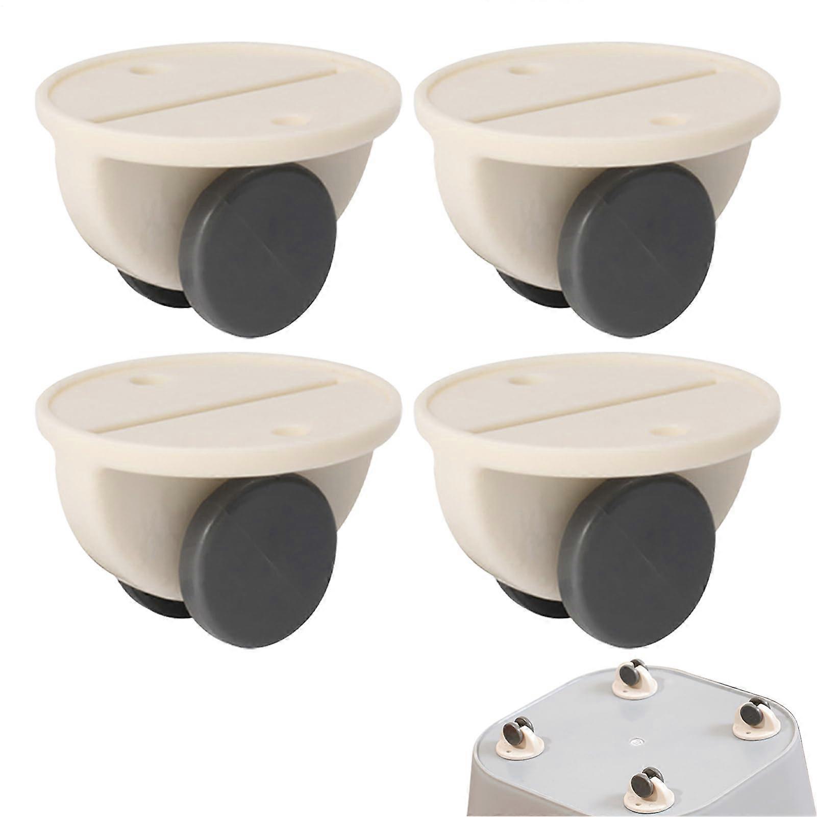 Self Adhesive Caster Wheels, 4 Non Swivel Mini Rollers for Storage Boxes, Cabinets, Garbage Bins