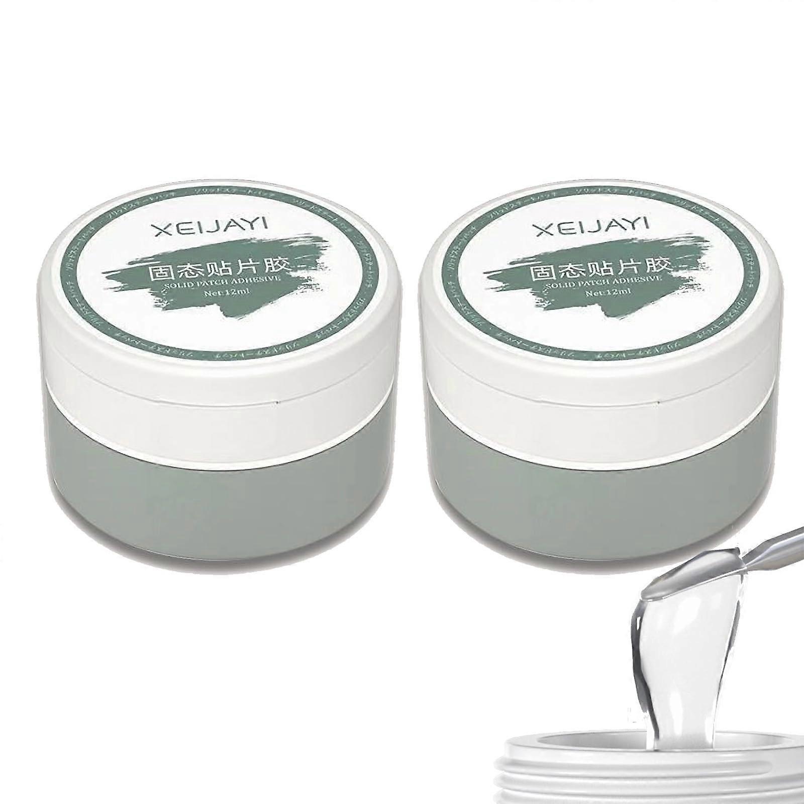 Nail Glue Gel 2 Pack Clear Solid UV LED Curing Adhesive for Press On Nails and Nail Art