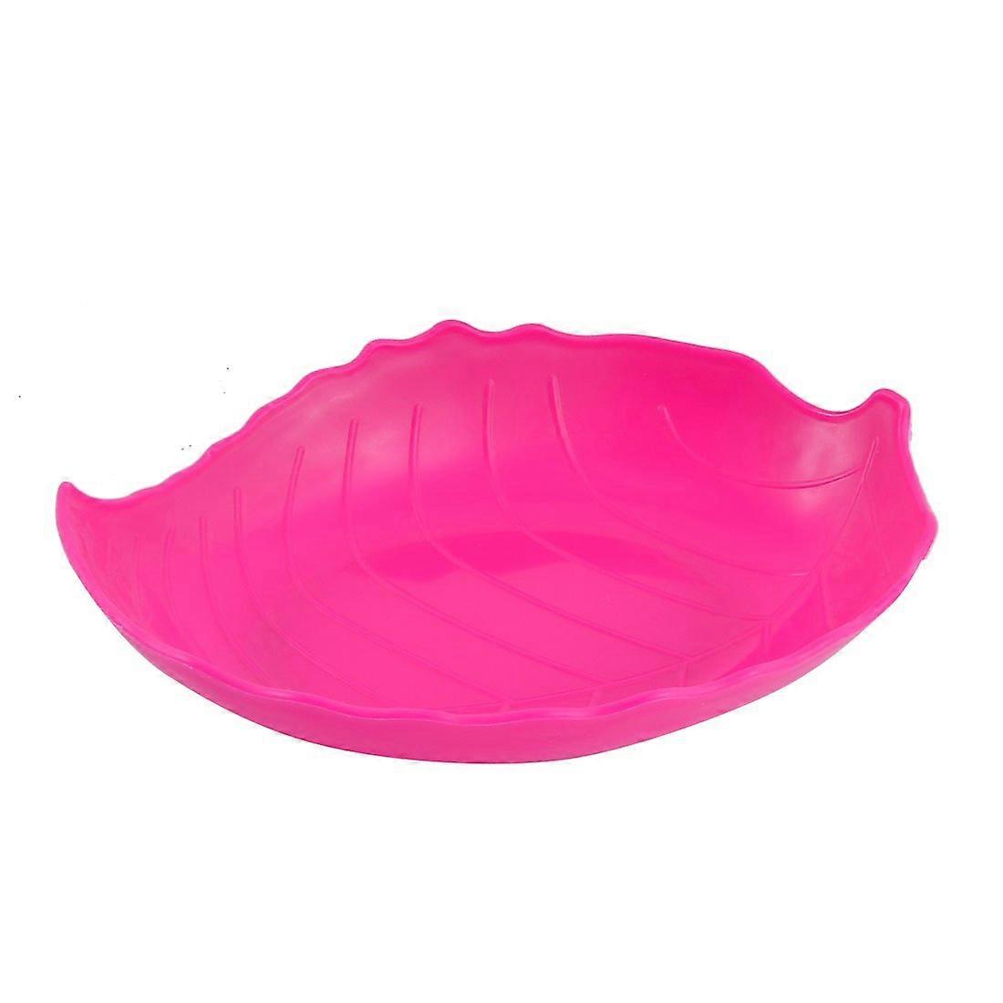 Fuchsia Plastic Snack Plate Leaf Design Small Serving Dish for Mini Snacks and Appetizers