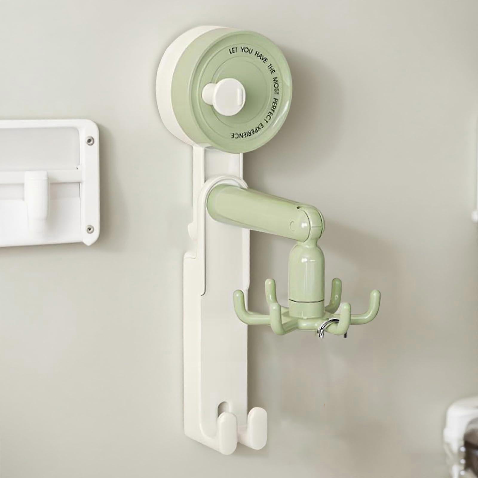 Kitchen Utensil Holder with 360° Rotatable Suction Cup Hooks, Wall Mounted 6Claw Rack Green Ref: 1849