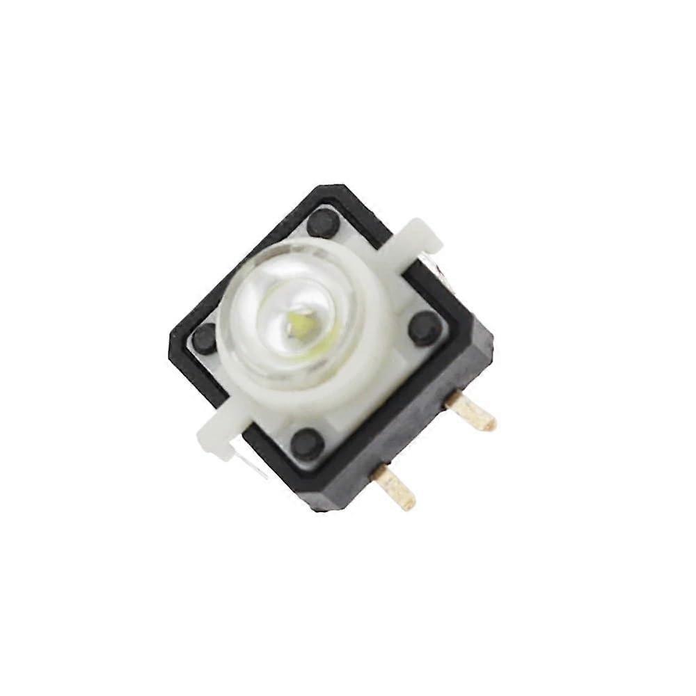 5PCS White LED Illuminated Tactile Switch 12x12x7.3mm Momentary Push Button for Reset