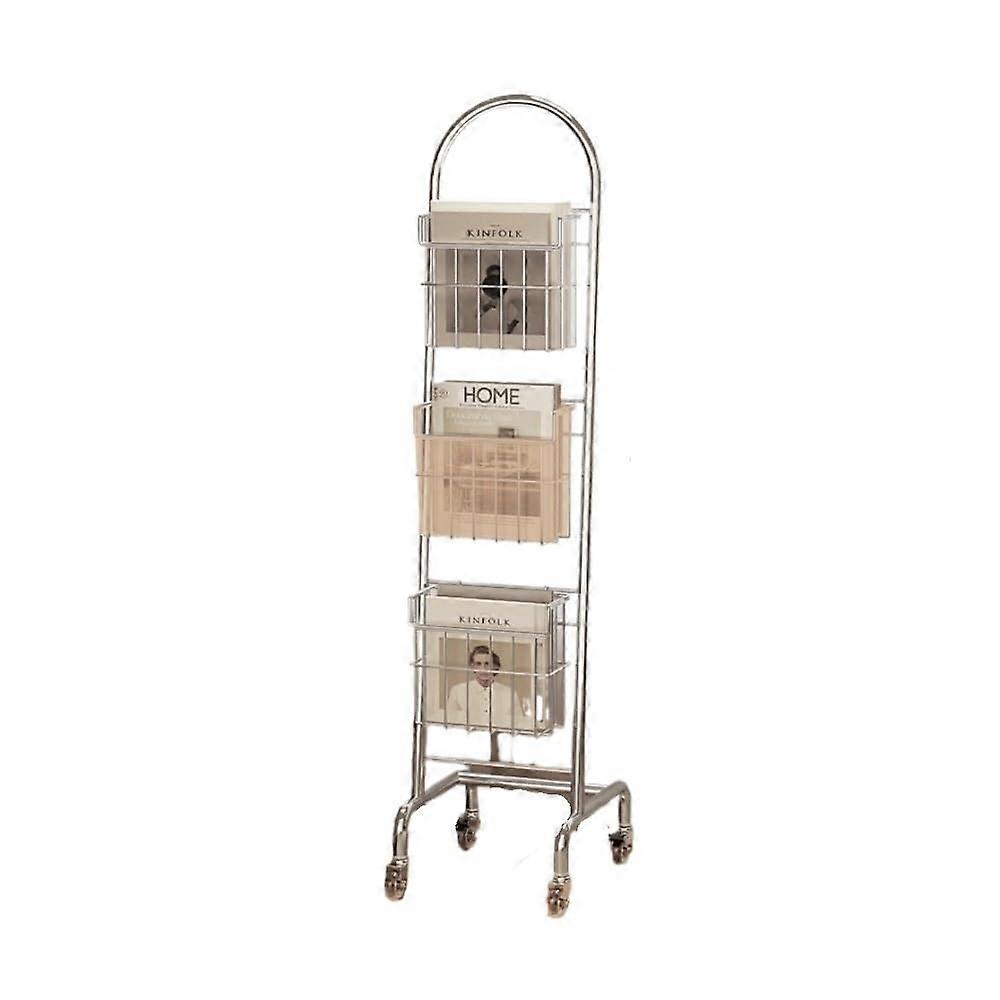 FloortoCeiling Magazine Rack Adjustable MultiTier Brochure Display Shelf SpaceSaving Design
