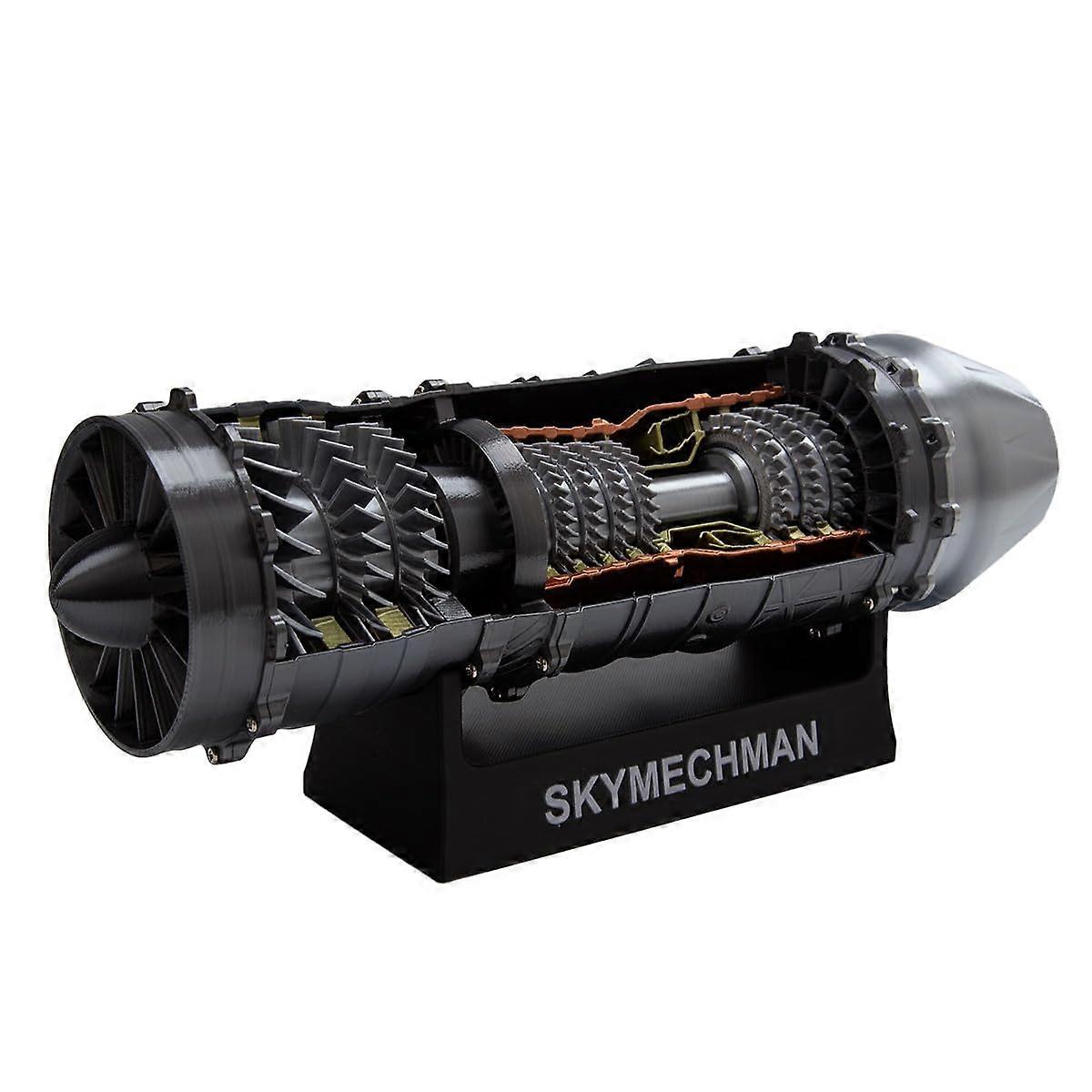 WS15 1/18 Jet Engine Model Kit with Light, 3D Printed Functional Turbofan, Transparent Rotating Display