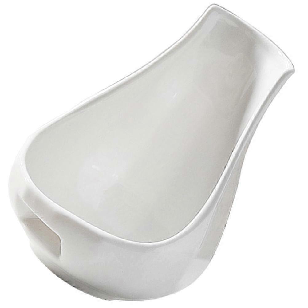 Ceramic Spoon Holder For Kitchen Counter Keeps Tableware Clean Square Base With Raised Edges 1Pcs