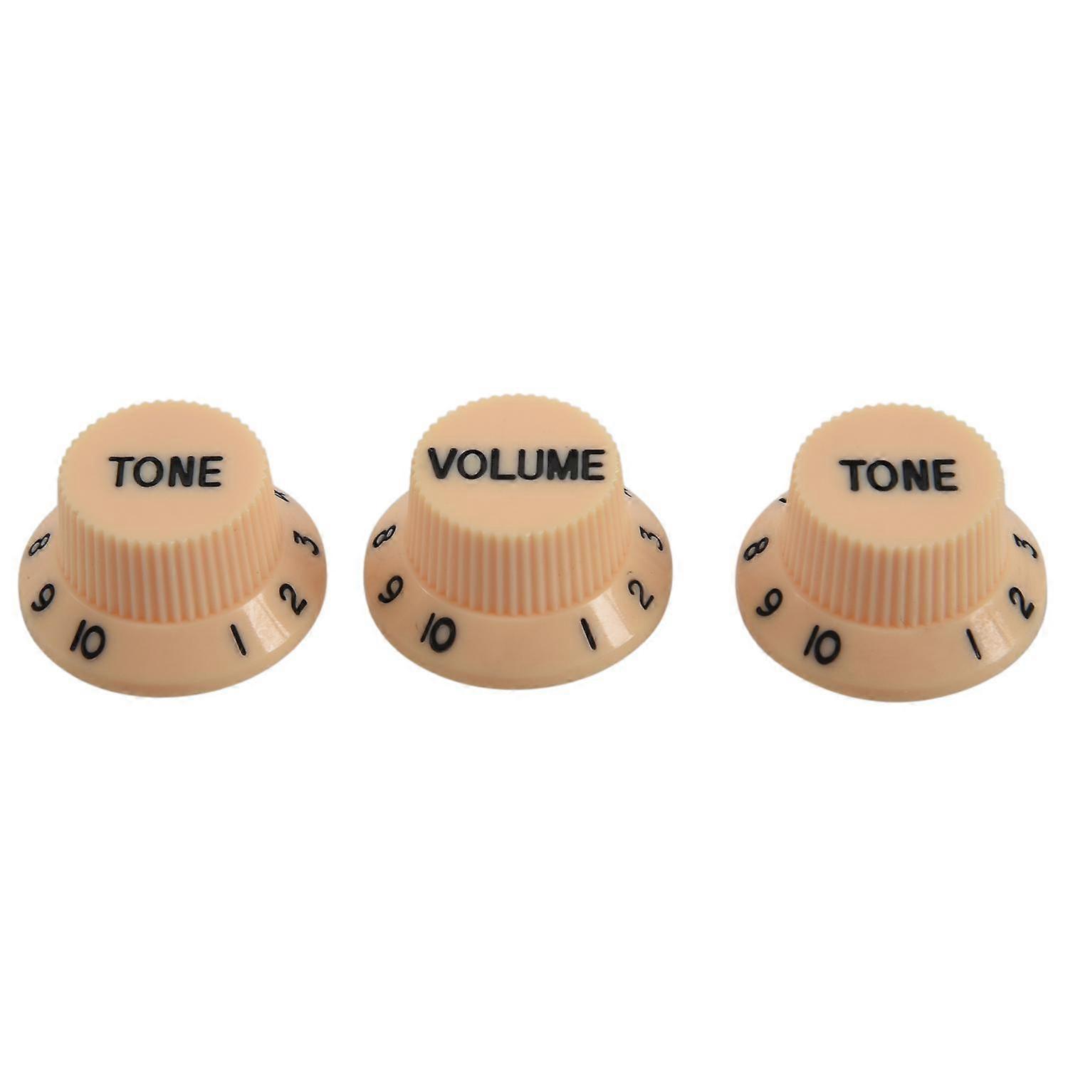 Cream Dark Blue Font 1 Volume& 2 Tone Guitar Control Knobs For Strat