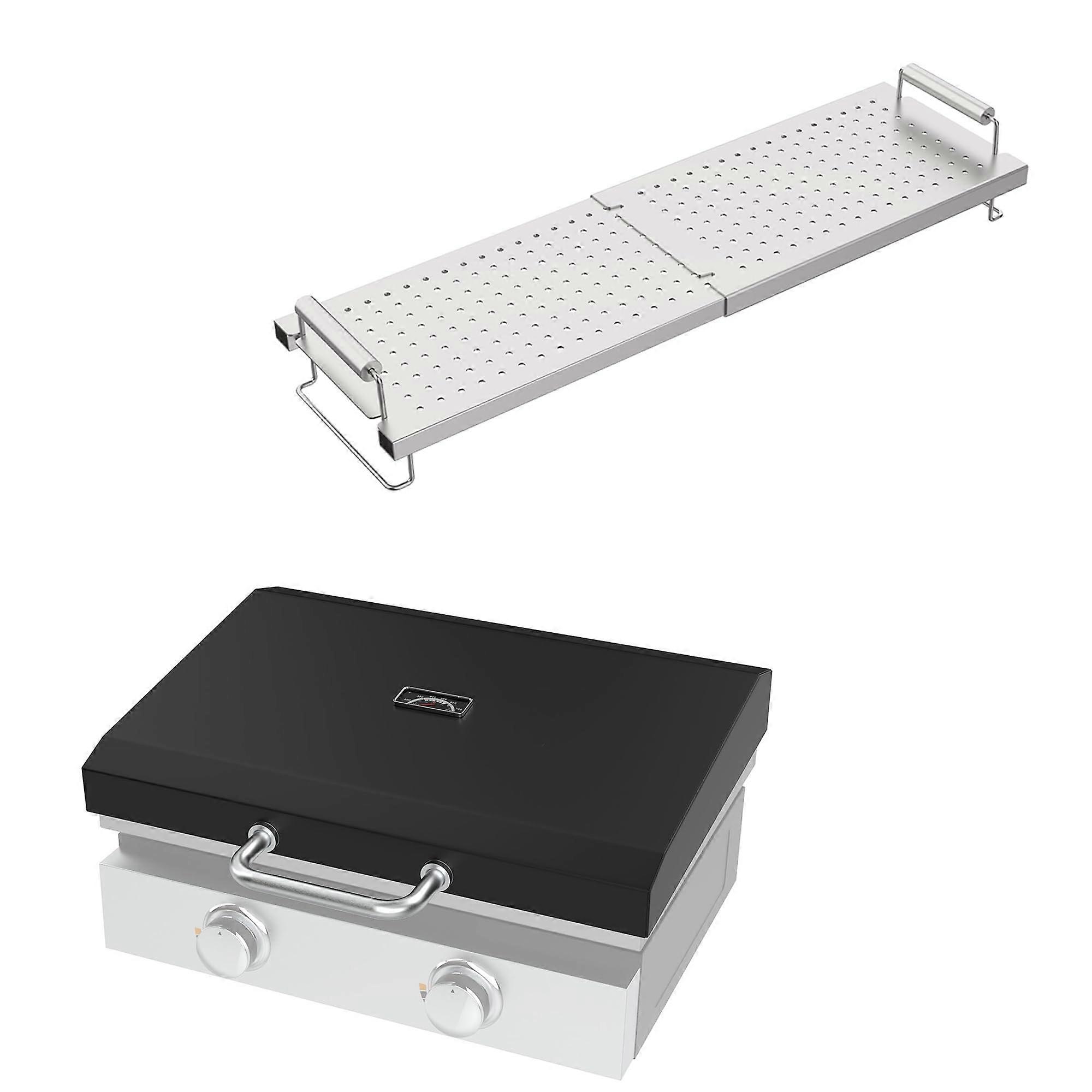22 Inch Griddle Lid with Hinged Design and Adjustable Warming Rack for Heat Control for Blackstone