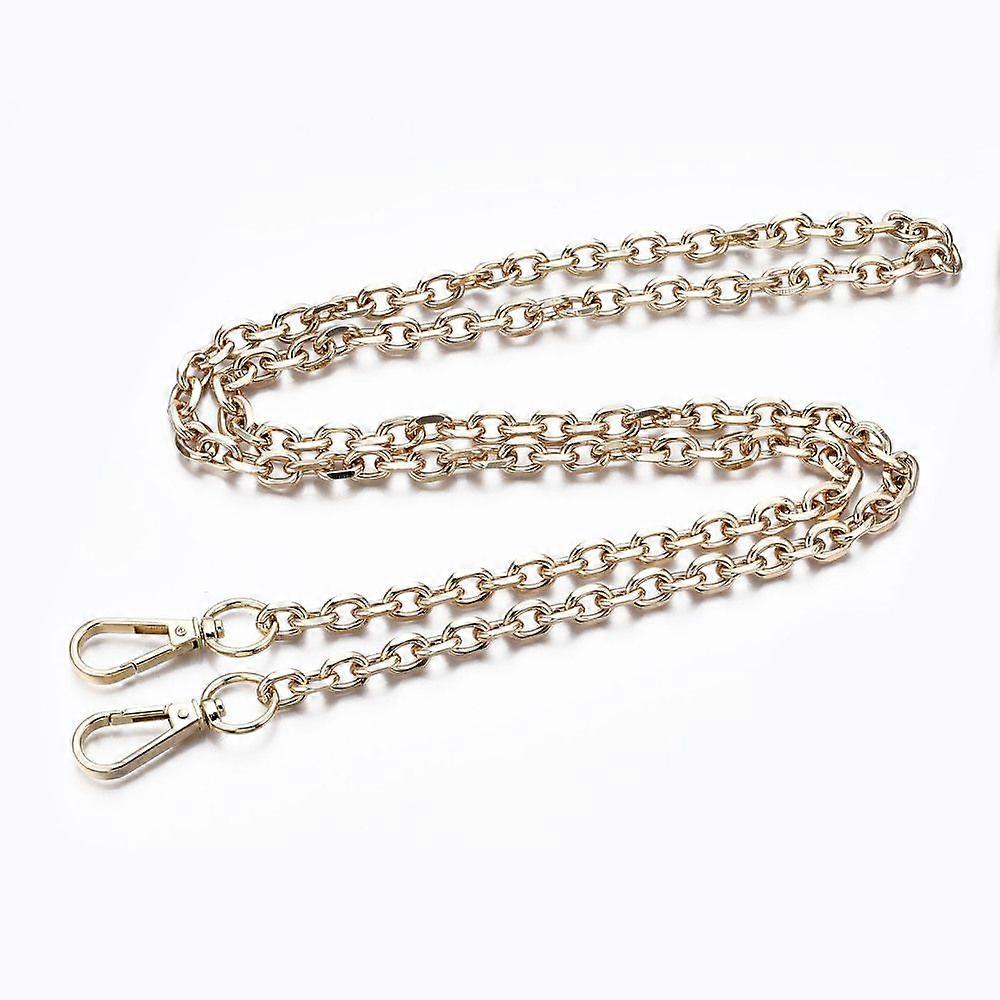 bag Chains Straps Iron Cable Link Chains with Alloy Spring Gate Ring for bag Replacement Accessories Light golden 1190x9mm