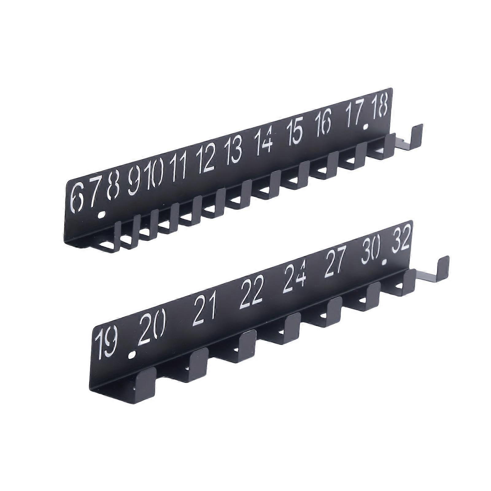 Wall Mount Wrench Organizer with Numbered Hooks, SpaceSaving Tool Holder for Garage or