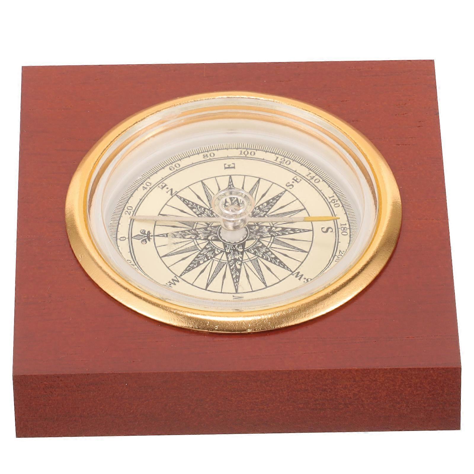 Wooden Compass Portable Navigation Function Vintage Style Compass