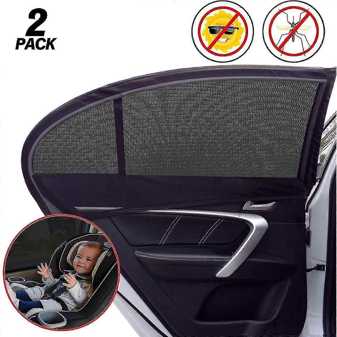 2pack Universal Car Sun Mesh Blind Rear Window Uv Protector Sun Shade