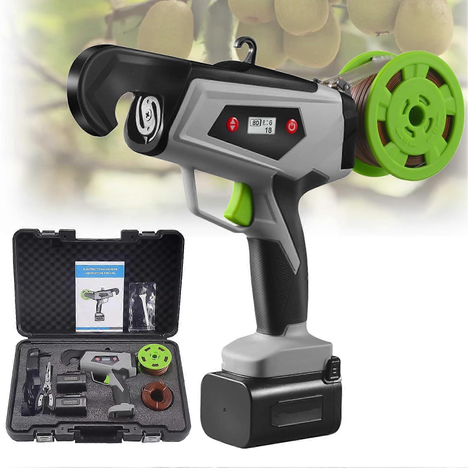 Automatic Plant Tying Machine with Digital Display, Adjustable Loop Vineyard Bundling Tool 25mm