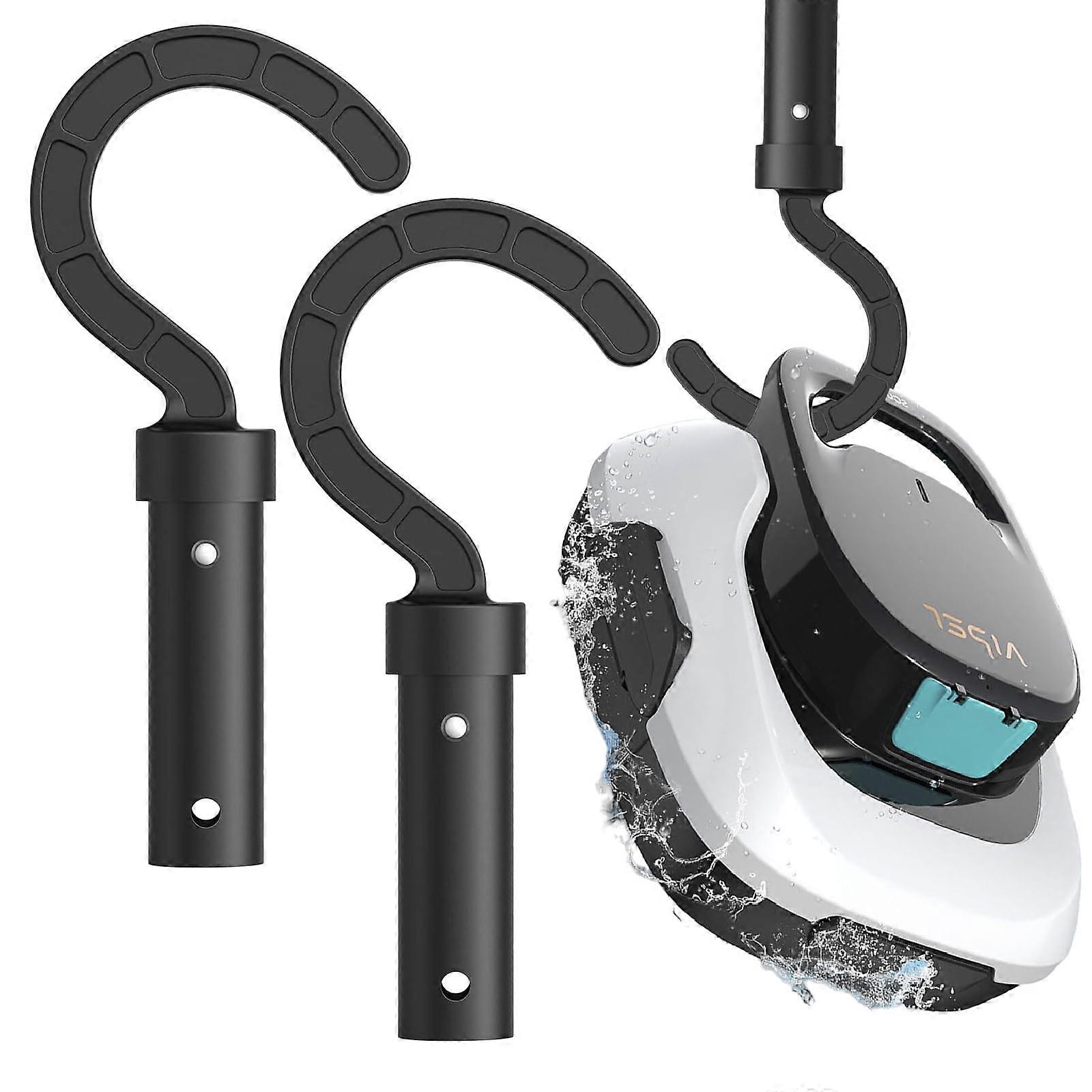 2 Pack Black Robot Pool Cleaner Hooks for Cord Organization and Quick Replacement
