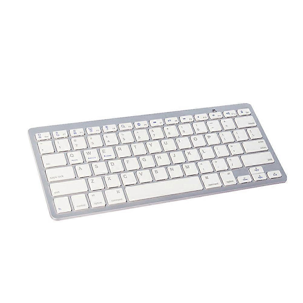 Ultra-thin Keyboard Mini Wireless Keyboard Practical Keyboard Compatible for Phone Tablet Computer (White, Without Battery)