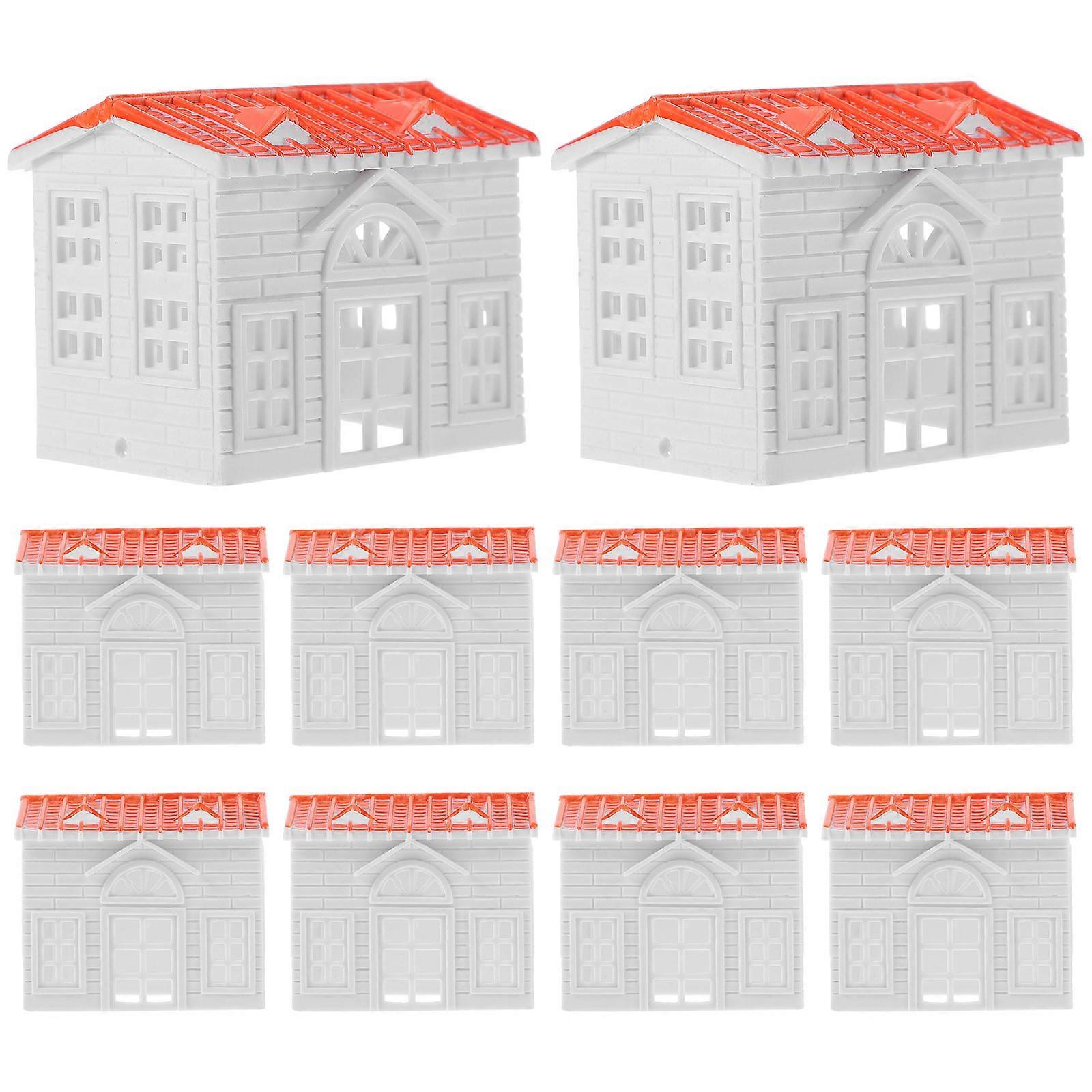 3D Villa Model Simulation Creative Small Building Models for Decoration 10Pcs