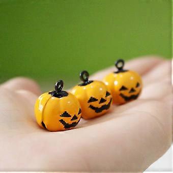 Copper Pumpkin Shape Pet Bells Pendant for Pets 10Pcs Halloween Orange