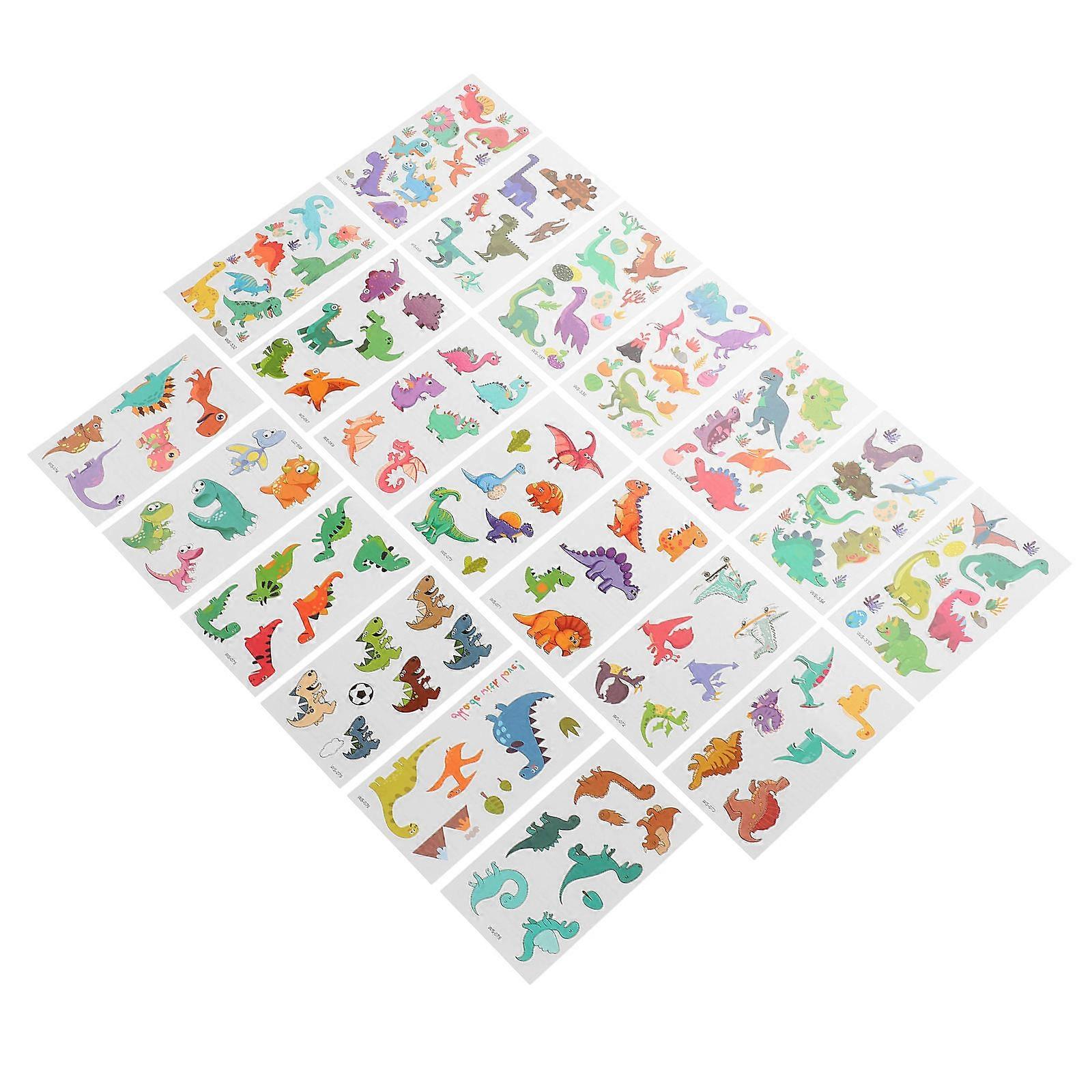 Dinosaur Tattoos Temporary Stickers for Makeup 20 Sheets Assorted Color Creative Patterns