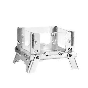 Parrilla eléctrica para camping con soporte plegable, quemador de acero inoxidable y vidrio resistente al calor.