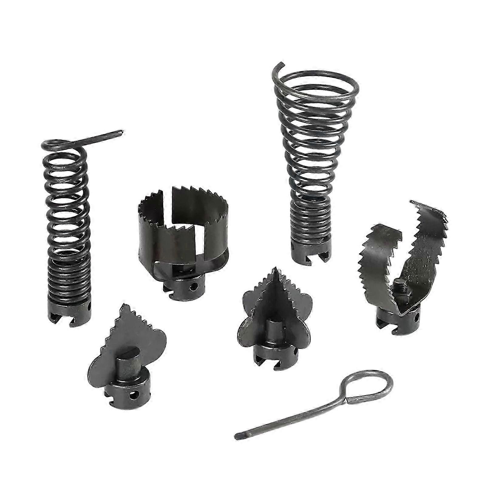 7x Drain Auger Attachment Set Cleaning Tools ,Functional Sturdy Unclogging