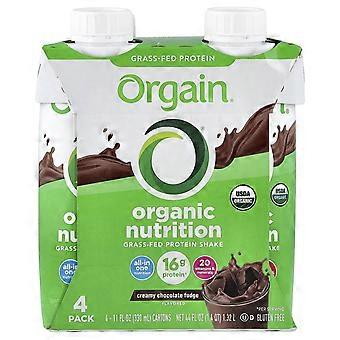 Orgain, Organic Nutrition, Grass-Fed Protein Shake, Creamy Chocolate Fudge, 4 Pack, 11 fl oz (330 ml
