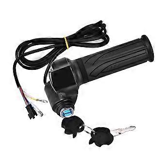 Electric Scooter Throttle Grip, 1 Pair Waterproof LED Display Handlebar Grip with Hall Sensor, Compatible with 12V-72V E-Bike and Scooter