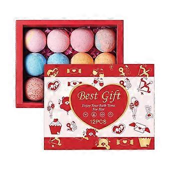 12-Piece Natural Handmade Bath Bombs Gift Set - Fizzy Bubble Bath Bombs for Relaxing Spa Experience, Self-Care Essentials, Perfect Gifts