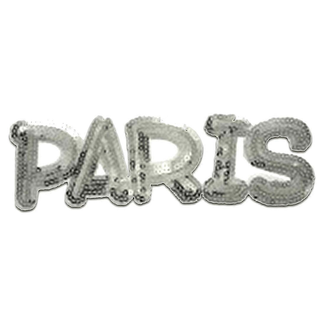 Patch / iron-on patch - Paris with sequins - several colors selectable - 23.1x7.8cm - patch